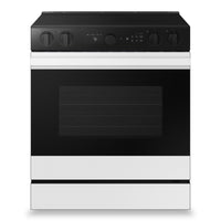 Cuisinière intelligente électrique encastrée Samsung de 6,3 pi³ avec caméra de four - verre blanc - …