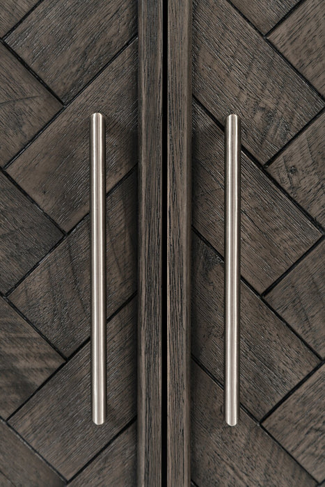 Armoire décorative Keena de 40 po en bois massif - grise