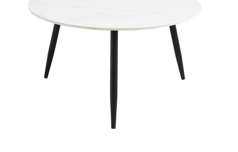 Ensemble 3 tables modernes Delancey de 31,5 po (table à café et 2 tables de bout) - blanc