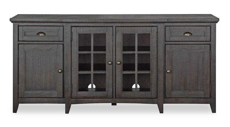 Meuble pour téléviseur traditionnel Wesley de 70 po avec rangement et système de gestion des câbles pour téléviseurs jusqu’à 75 po - graphite