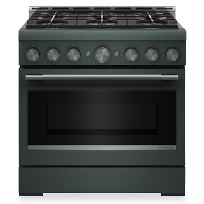 KitchenAid 36" 5.1 Cu. Ft. Gas Range with No Preheat Air Fry Mode – Juniper - KFGS936SJP | Cuisinière à gaz KitchenAid de 5,1 pi3 et de 36 po avec mode de friture à air sans préchauffage - genièvre - KFGS936SJP