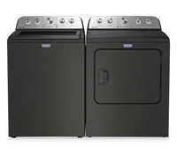 Laveuse à chargement par le haut 5,5 pi³ avec turbine et option Animal Pet Pro et sécheuse à gaz 7,0 pi³ de Maytag - noir volcan