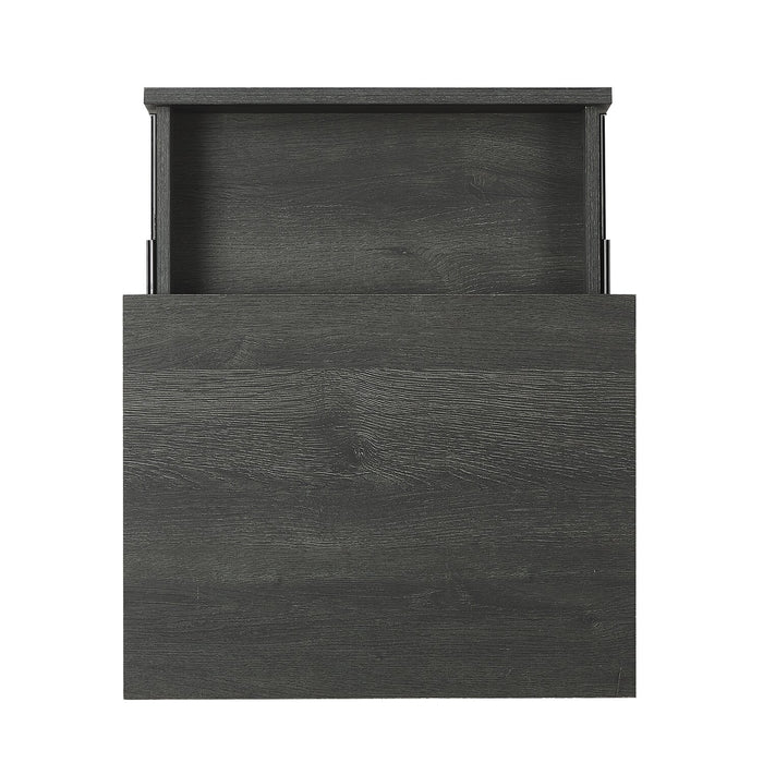Table de nuit Fynn de 18 po (l) x 25,75 po (H) à 1 tiroir avec tablette de rangement - brune et noire