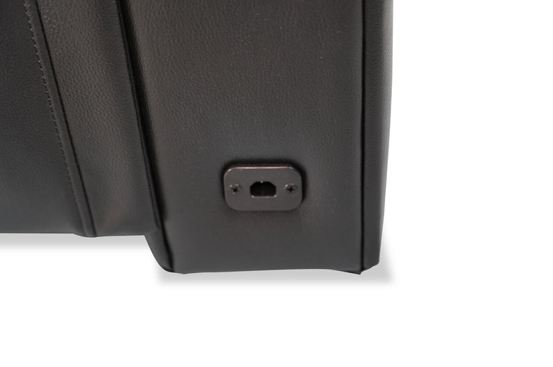 Causeuse de massage à inclinaison électrique Elite de 74 po en cuir véritable avec appuie-têtes électriques et accoudoirs de rangement - noire