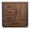 Scott Living Commode verticale Dante de 46 po (L) x 45 po (H) à 4 tiroirs avec armoire de rangement pour la chambre à coucher - brune