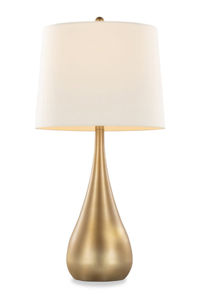 Cassie 29" Metal Table Lamp with White Linen Shade - Gold | Lampe de table Cassie de 29 po en métal avec abat-jour en lin blanc - dorée