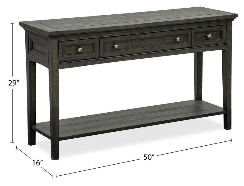 Table de salon traditionnelle Hanson de 50 po en pin - graphite