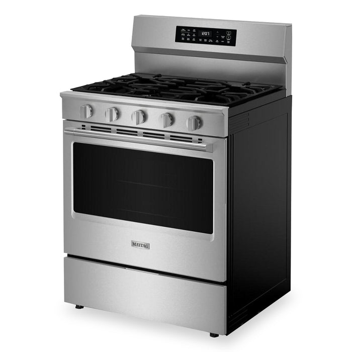 Cuisinière à gaz Maytag de 5 pi³ et de 30 po avec friture à air sans préchauffage - acier inoxydable résistant aux traces de doigts - MFGS7030SZ