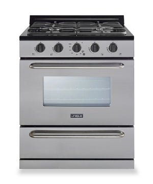 Cuisinière au gaz propane hors réseau classique Unique de 30 po et de 3,9 pi3 avec allumage à pile - UGP-30G OF2 S/S
