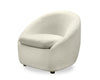 Fauteuil d’appoint courbé Lola de 28,7 po en tissu de chenille bouclé avec coussin de siège amovible - blanc