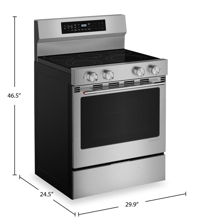 Cuisinière électrique KitchenAid de 5,3 pi³ et de 30 po - acier inoxydable résistant aux traces de doigts - YKFES530SPS