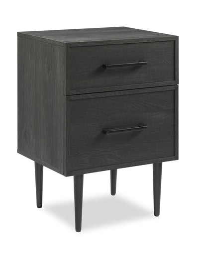 Brax Bedside 2-Drawer Nightstand, 18"W x 25.75"H - Black | Table de nuit Brax de 18 po (l) x 25,75 po (H) à 2 tiroirs - noire