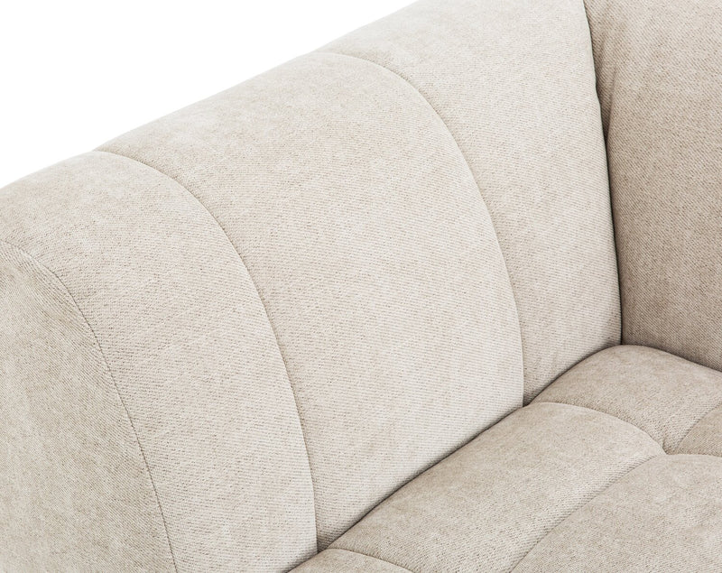 Sofa sectionnel modulaire Oaklyn Kort & Co. 4 pièces en tissu avec coussins de siège capitonnés - beige