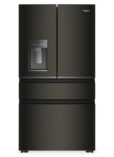 Whirlpool 36" 22 Cu. Ft. True Counter Depth French Door Refrigerator – Black Stainless Steel - WRMC7036RV | Réfrigérateur Whirlpool de 22 pi3 et de 36 po de profondeur comptoir véritable à portes françaises - acier inoxydable noir - WRMC7036RV