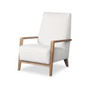 Fauteuil d’appoint Adley 28 po en tissu de chenille avec accoudoirs et pattes en bois - blanc albâtre