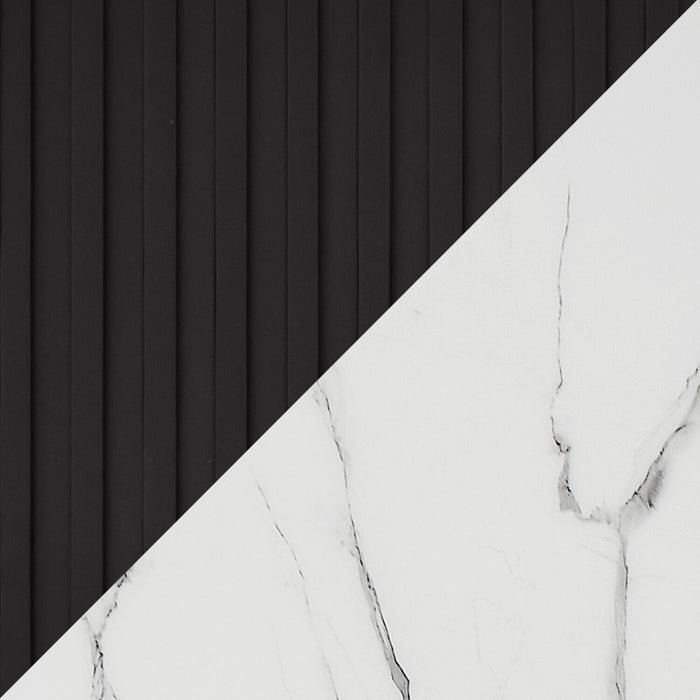 Ensemble de salle à manger Capri de Kort & Co. 5 pièces avec table de 72 po (L), touches dorées, base piédestal et 4 chaises - blanc