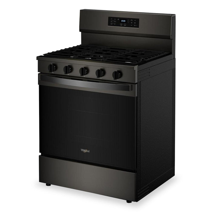 Cuisinière à gaz Whirlpool de 5 pi³ avec friture à air et autonettoyage - acier inoxydable noir - WFGS5030RV