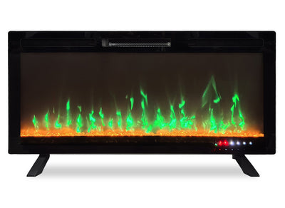 Mirage 42" Modern Electric Free Standing Wall Mountable Fireplace - Black | Foyer électrique moderne Mirage de 42 po - noir