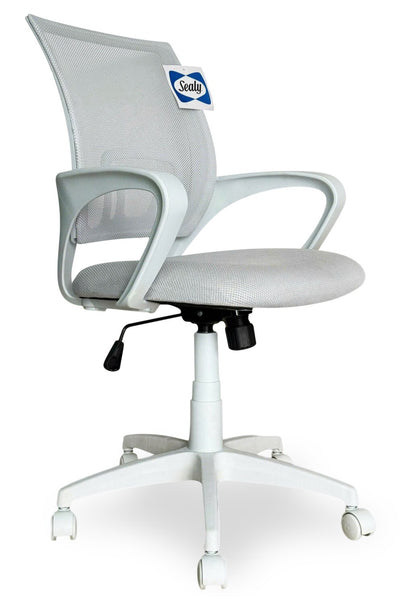 Sealy® Raven 25.2” Adjustable Ergonomic Office Chair with Mesh Padding - White | Chaise de bureau ergonomique réglable Raven de Sealy de 25,2 po avec rembourrage en mailles - blanche