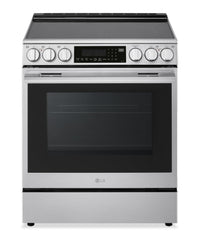 Cuisinière intelligente électrique LG de 6,3 pi3 avec friture à air - acier inoxydable résistant aux traces de doigts - LSEL6337XE