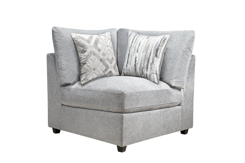 Sofa sectionnel modulaire Evolve de Scott Living 4 pièces en tissu d’apparence lin avec coussins en duvet et plumes - gris
