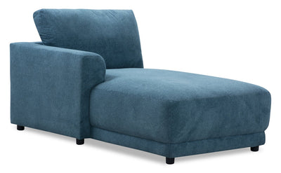Voyage Modular Left-Facing Fabric Chair with Removable Back Cushions – Blue | Fauteuil modulaire de gauche Voyage en tissu avec coussins de dossier amovibles - bleu