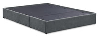 Base de lit de rangement Amos rembourrée en tissu anthracite avec 3 tiroirs intégrés - format lit double