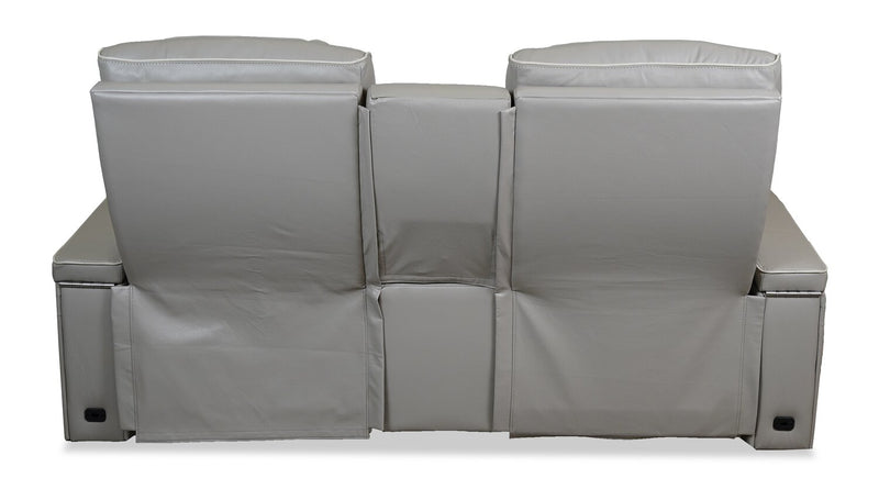 Causeuse de massage à inclinaison électrique Elite de 74 po en cuir véritable avec son immersif et appuie-têtes électriques - mastic