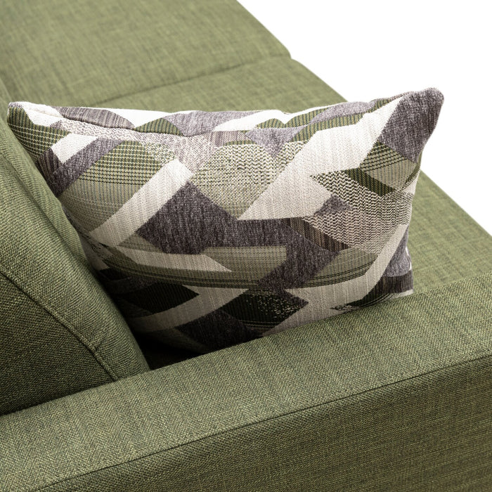 Sofa Freeman de Kort & Co. de 80 po de format condo en tissu d’apparence lin avec base et pattes en bois - vert avocat