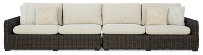 Halifax 2-Piece Outdoor Patio Set with Right & Left Facing Loveseats, UV & Weather Resistant - Beige/Brown | Ensemble Halifax 2 pièces pour la terrasse à l’extérieur avec causeuse de droite et causeuse de gauche - brun et beige