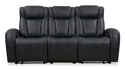 Shaquille O’Neal Home Titan 92" Genuine Leather Power Reclining Sofa with Shaq-o-pedic Comfort – Black | Sofa à inclinaison électrique Titan de Shaquille O’Neal Home de 92 po en cuir véritable avec confort Shaq-o-pedic - noir
