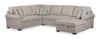 Sofa-lit sectionnel de droite Haven de Scott Living 4 pièces en tissu de chenille avec fauteuil long de rangement - gris