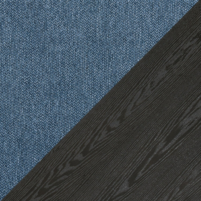 Ensemble de salle à manger Emery 7 pièces en bois avec table, rallonge, 72 po à 96 po (L) et 6 chaises - noir et bleu