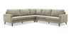 Sofa sectionnel en forme de V Kira 3 pièces en tissu - gris
