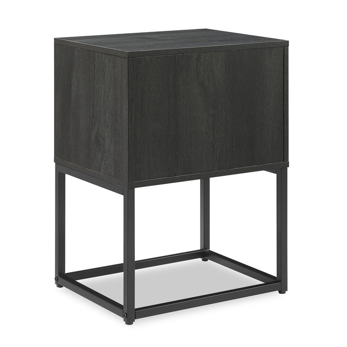 Table de nuit Fynn de 18 po (l) x 25,75 po (H) à 1 tiroir avec tablette de rangement - brune et noire