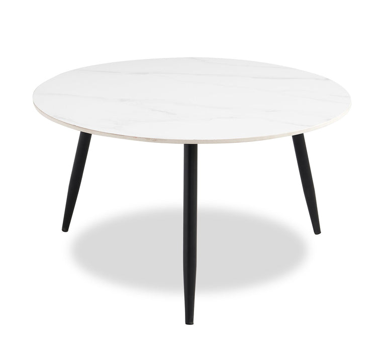 Ensemble 3 tables modernes Delancey de 31,5 po (table à café et 2 tables de bout) - blanc