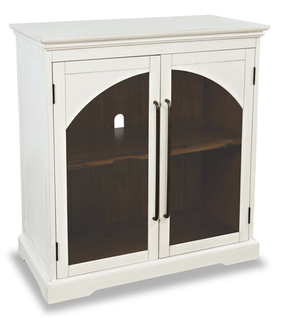Twyla 33" Solid Wood Accent Cabinet with Arched Doors - White|Armoire décorative Twyla en bois massif avec portes arquées - blanche