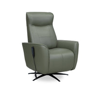 Fauteuil de massage à inclinaison électrique Serene de 31 po en cuir véritable avec appuie-tête électrique et siège chauffant - vert