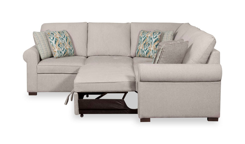 Sofa-lit sectionnel Haven de Scott Living 3 pièces en tissu de chenille - gris