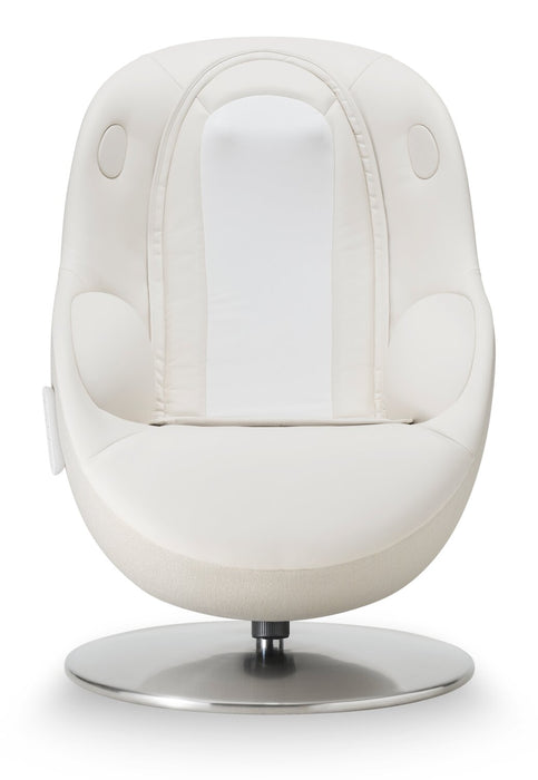 Fauteuil de massage inclinable LG de 29,6 po en tissu d’apparence cuir avec pouf assorti - beige