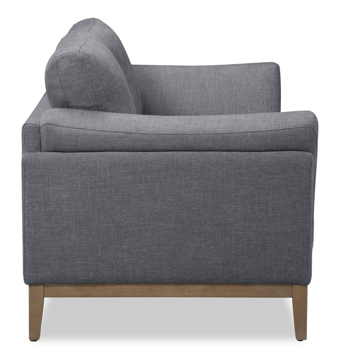 Causeuse Valley de 67,7 po en tissu avec base et pattes en hévéa - étain