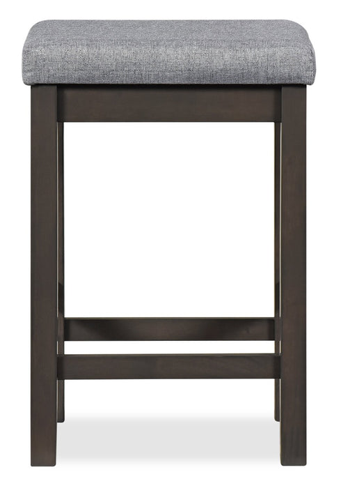 Table de salon moderne Noah de 60 po avec 3 tabourets de hauteur comptoir et ports USB - grise