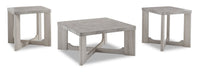 Ensemble de 3 tables modernes Cecily de 35,5 po, table à café et 2 tables de bout - blanc