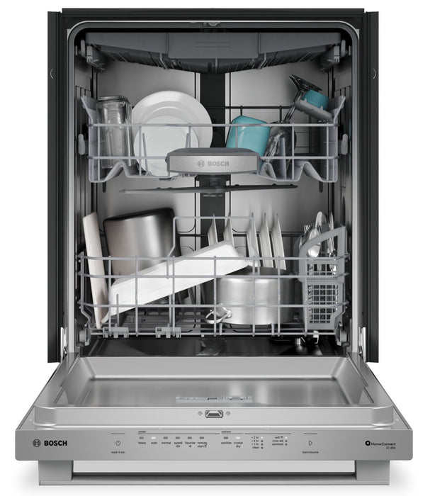 Lave-vaisselle intelligent Bosch de série 800 de 24 po avec 3e panier - acier inoxydable résistant aux traces de doigts - SHX78DM5N