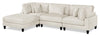 Sofa sectionnel modulaire Lounge 4 pièces en chenille avec pouf - beige
