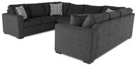 Sofa-lit sectionnel Legend 3 pièces fabriqué au Canada en tissu de chenille - gris poivre