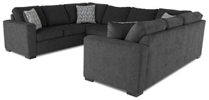Sofa-lit sectionnel Legend 3 pièces fabriqué au Canada en tissu de chenille - gris poivre
