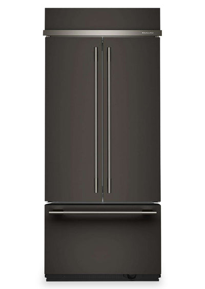 KitchenAid 36" 20.8 Cu. Ft. French Door Bottom Mount Refrigerator - Black Ore - KBFN536SBE | Réfrigérateur KitchenAid de 20,8 pi3 et de 36 po à portes françaises à congélateur inférieur - minerai noir - KBFN536SBE