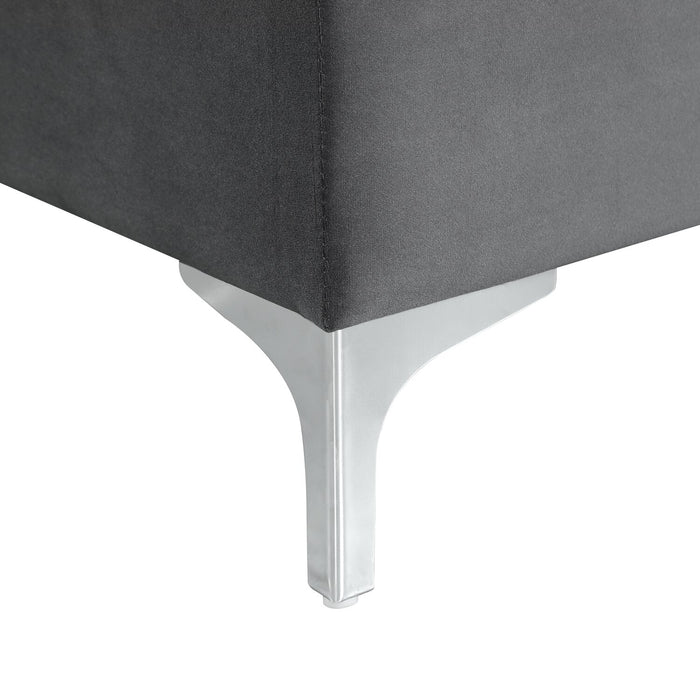 Pouf de rangement Vivienne de 47,25 po en tissu - gris