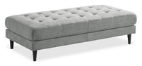 Pouf Metro de 63 po en tissu avec coussin capitonné - gris